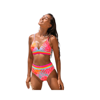 Tropical print bikini set
