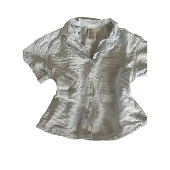 Striped button-up blouse