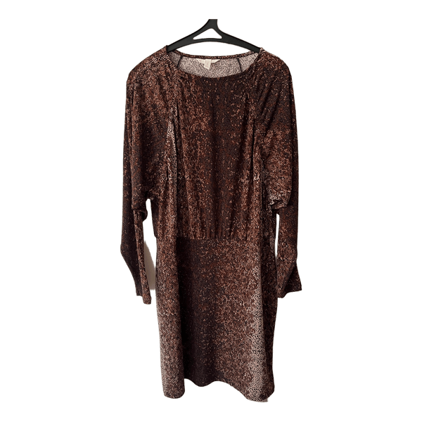 H&M ruskea mekko kuvioilla