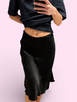 Black satin skirt