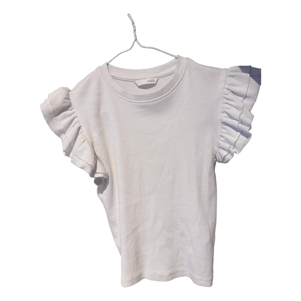 Hvid t-shirt med flæser