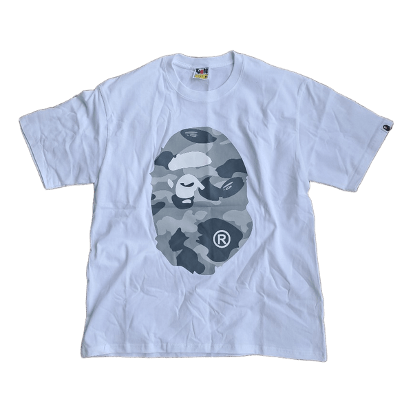 Bape Grey Camo Big Ape Head Tee - Size M