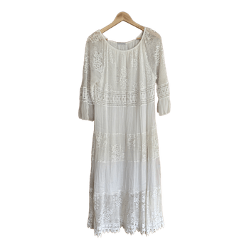 White lace maxi dress
