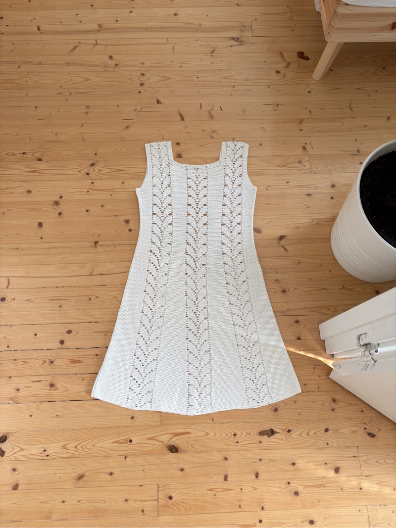 White crochet sleeveless dress