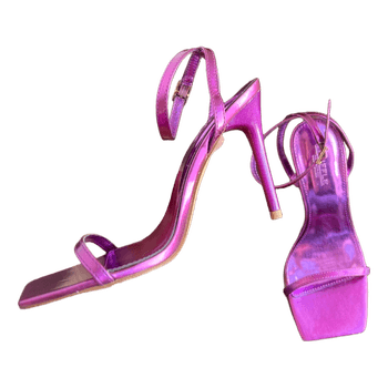 Purple glossy stiletto heels by Truffle Collection