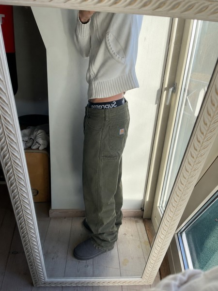 Olive green work pants