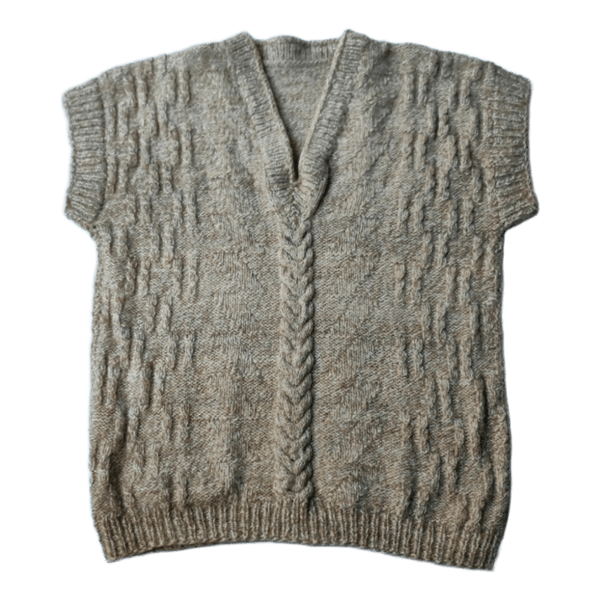 Käsintehty Neuleliivi - Beige - M/L (Unisex)