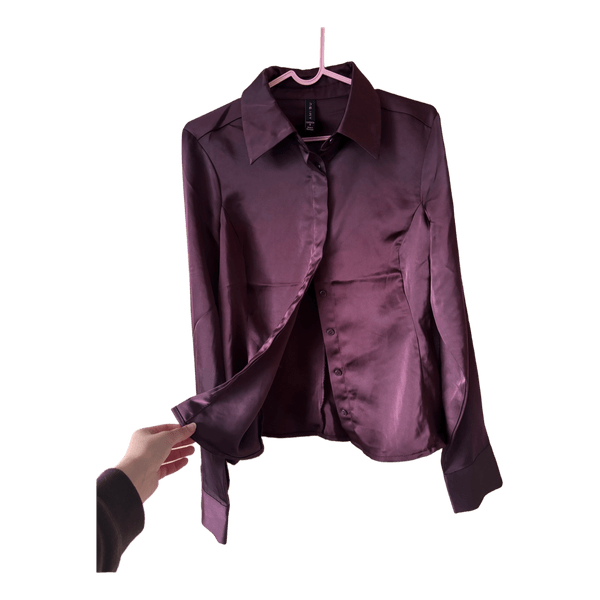 Purple satin shirt