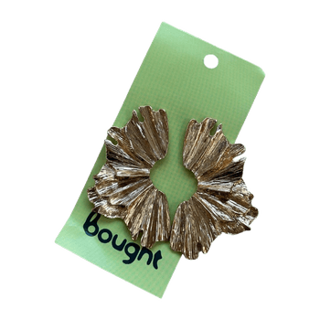 Gold fan shaped earrings
