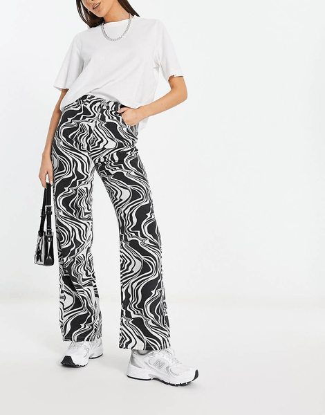 Straight leg printed jeans