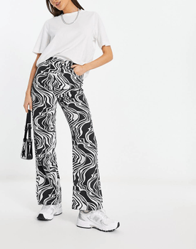 Straight leg printed jeans