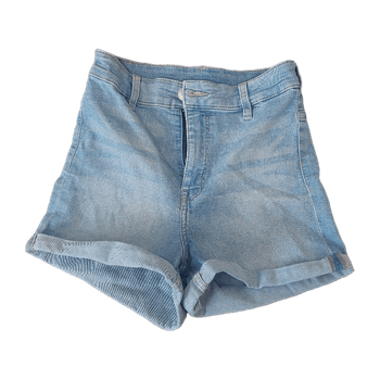 Light blue denim shorts
