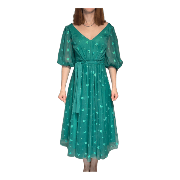Green heart tulle dress