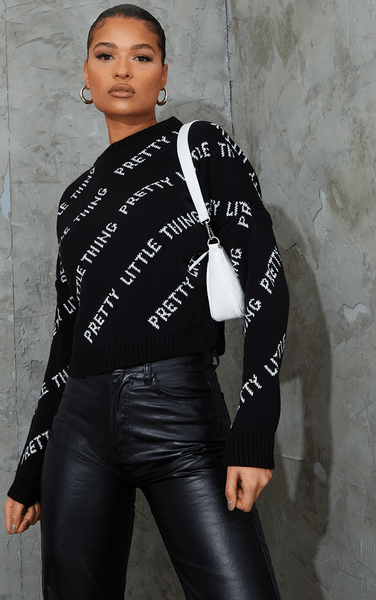 Black knitted jumper