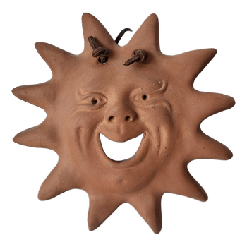 Clay sun with hanging attachment
