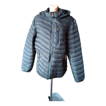 Grey quilted puffer jacket