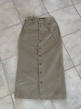 Khaki button-up skirt