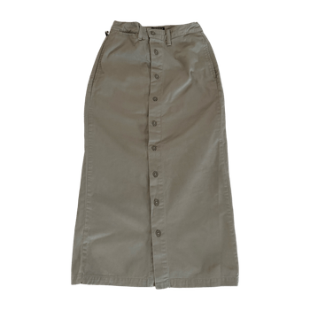 Khaki button-up skirt