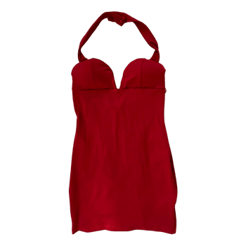 Missguided punainen halterneck-mekko, koko S