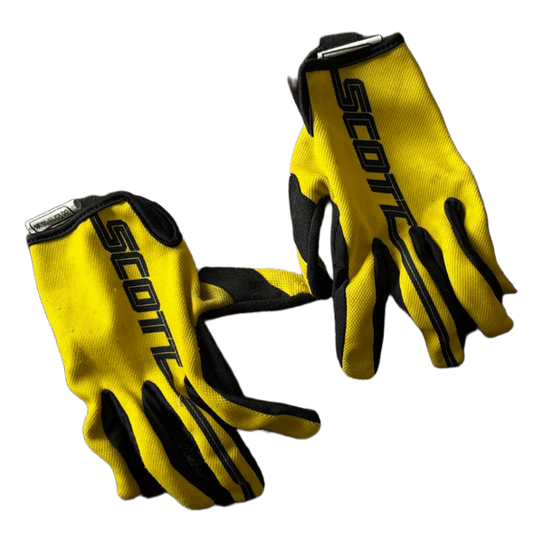 Scott yellow cycling gloves
