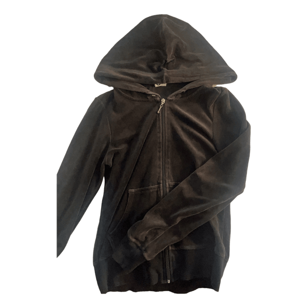 Black velour hoodie