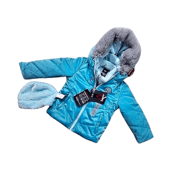 Blue winter coat with hood