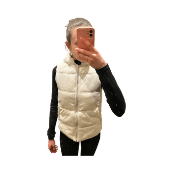 White puffer vest
