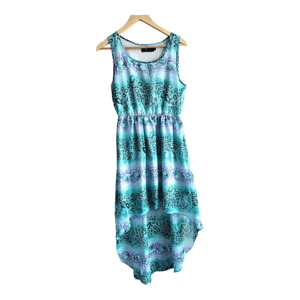 Turquoise animal print kleita