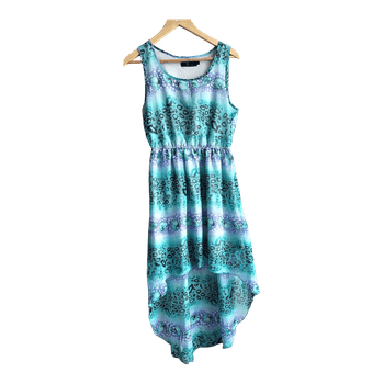 Turquoise animal print kleita