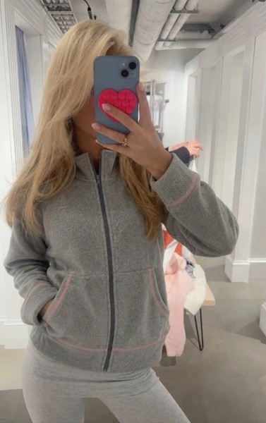 Grey fleece zip jacket