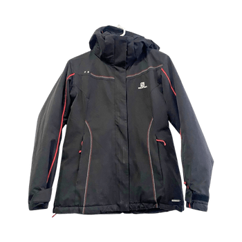 Salomon Stormseeker Ski Jacket XS Black Red Accents
