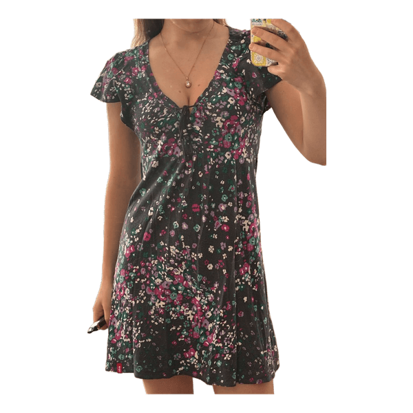 Grey floral mini dress