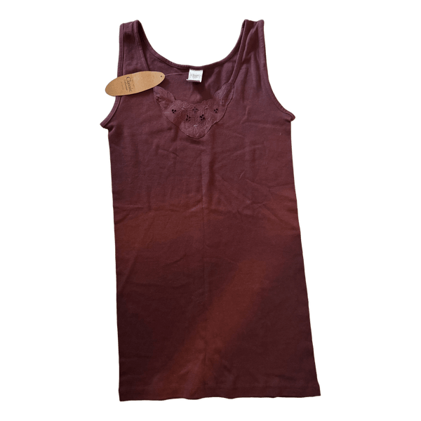 Bordeaux tanktop med blonder