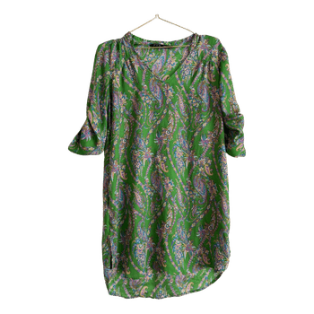 Green paisley tunic dress