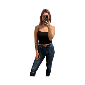 Black cropped tank top