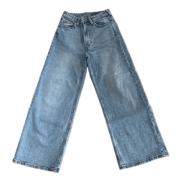 Blue wide leg jeans