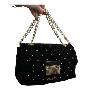 Black velvet Guess handbag