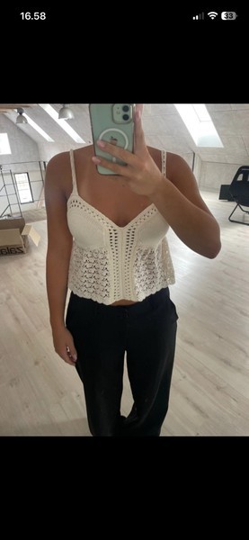 Hvid blondetop