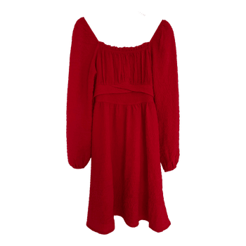 Red textured dress