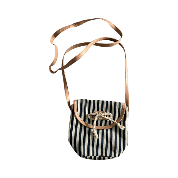 Navy striped crossbody bag