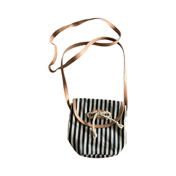 Navy striped crossbody bag