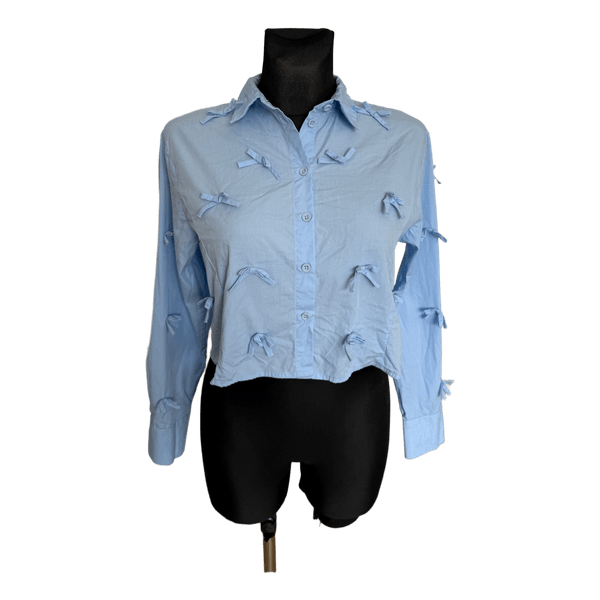 Reserved light blue bow shirt