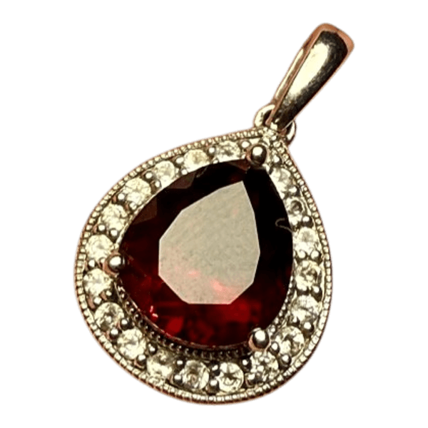Silver garnet pendant