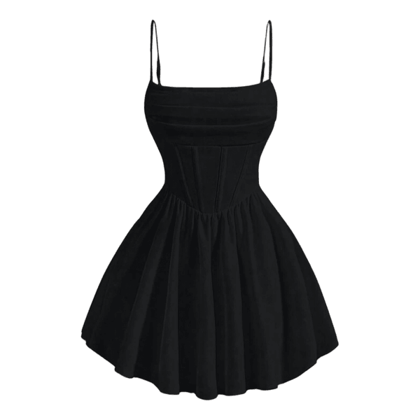 Black corset mini dress