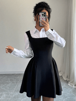 V-Neck Ruched Hem Dress