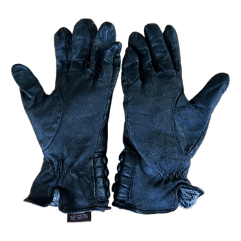 Black leather gloves