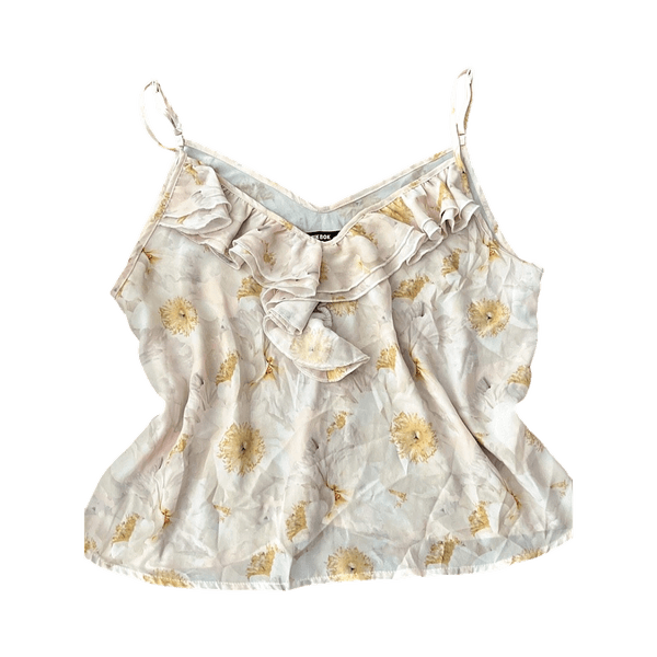 beige kukkakuvioinen toppi BikBok