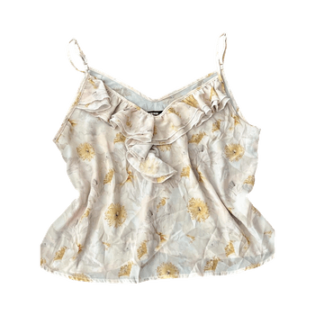 beige kukkakuvioinen toppi BikBok