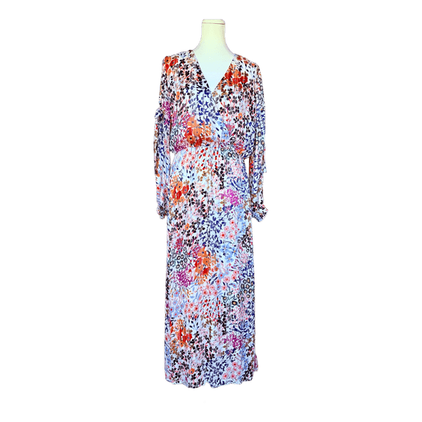 Floral pleated maxi dress