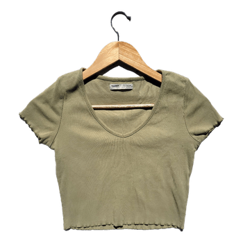 Žalias crop top